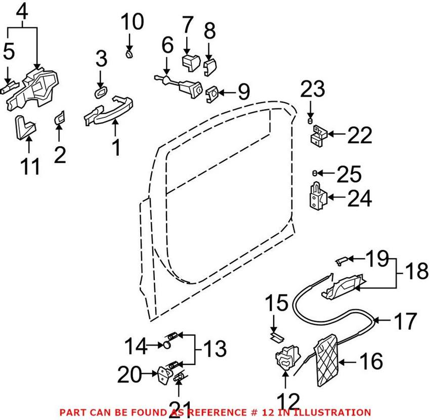 Audi VW Door Latch Assembly - Front Passenger Side 3C1837016B